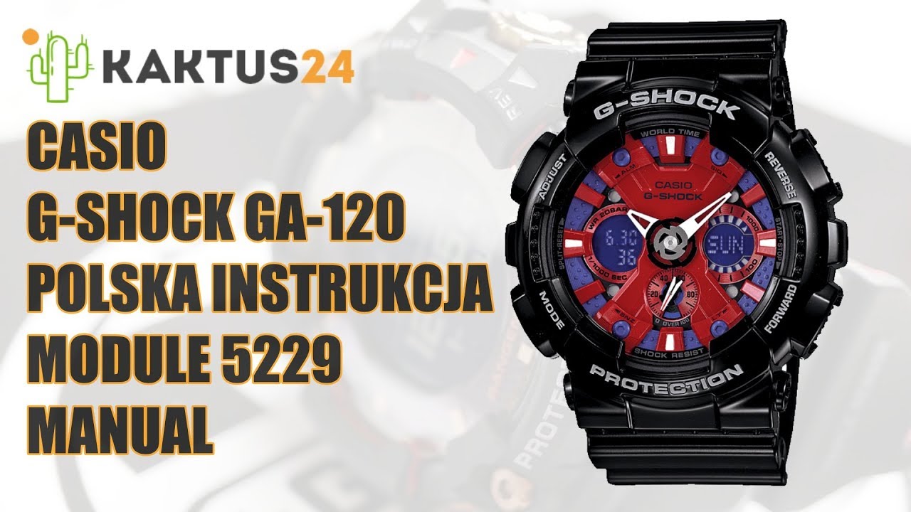 Jak ustawić Casio G-Shock GA-120  instrukcja obsługi PL ustawienia zegarka  kaktus24.pl