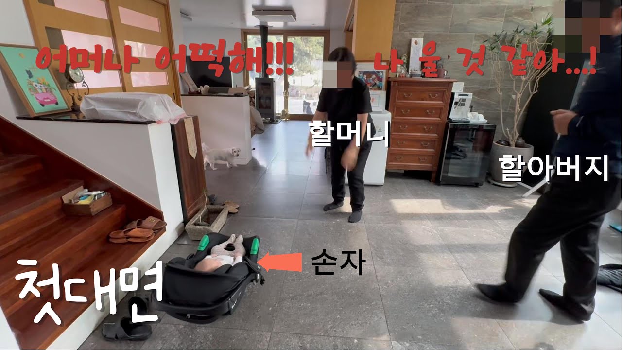 폴란드에 있어야 할 손자를 처음 본 할머니 할아버지(부모님)의 반응