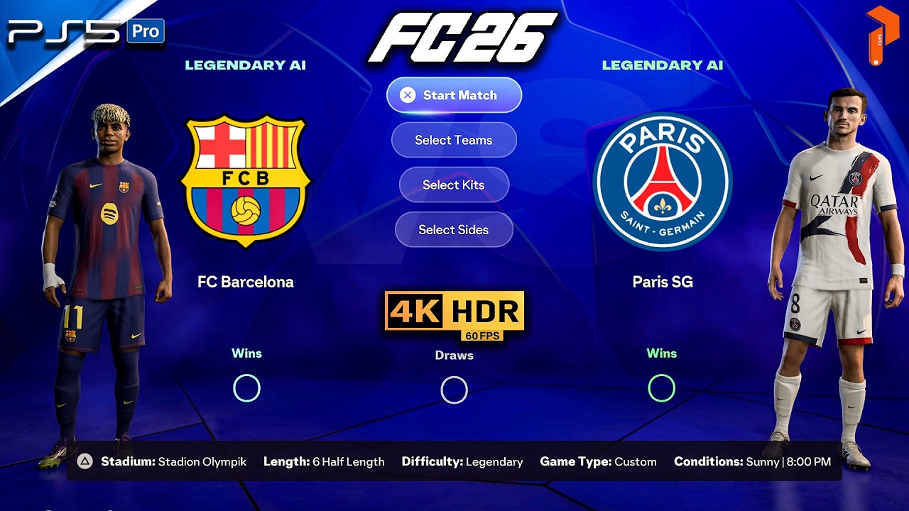 Epic UCL Final Match – PSG vs Barcelona | FC 26 PS5 4K HDR  #fc26 #ps5 #viral #4k #fyp #football