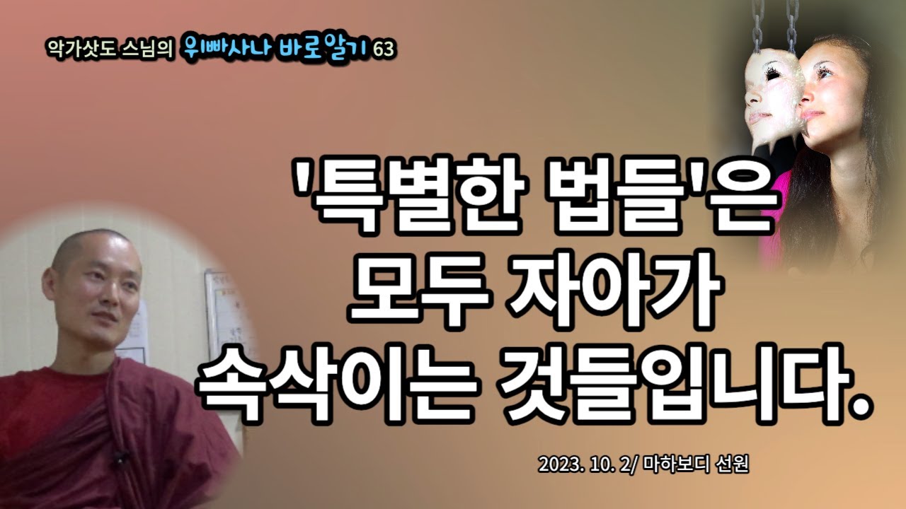 '특별한 법들'은 모두 자아가 속삭이는 것들입니다. :  231002 악가삿도 담마토크 4