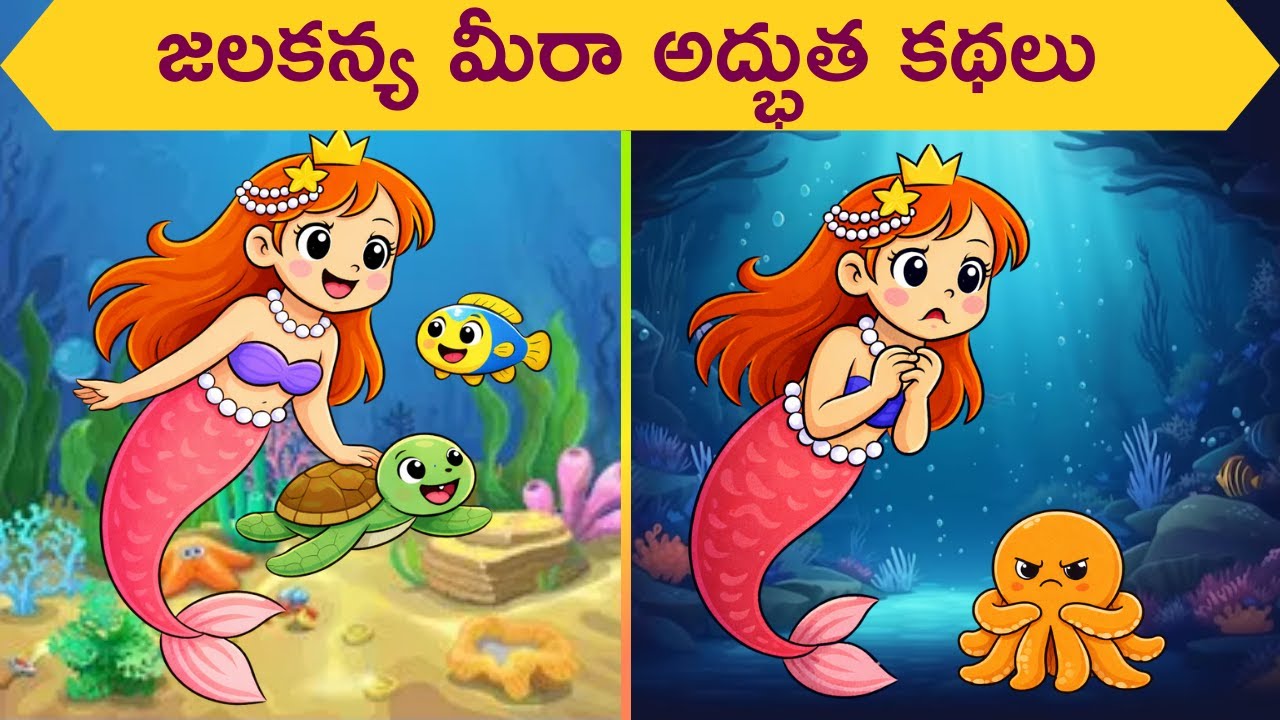 Telugu stories for kids-జలకన్య మీరా అద్భుత కథలు | తెలుగు పిల్లల నైతిక కథలు|Telugu stories for kids