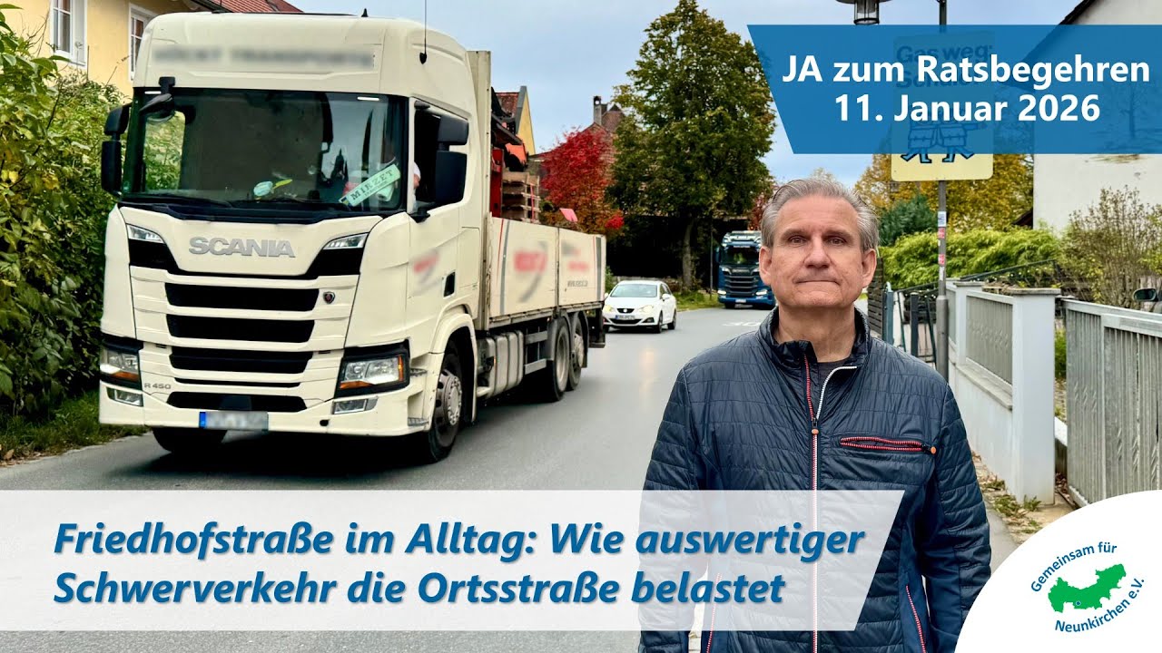 Friedhofstraße im Alltag: Wenn Schwerverkehr Ortsstraßen belastet