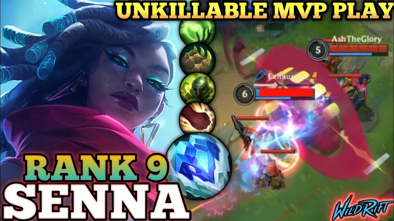 SENNA ANNOYING TANK DMG! UNKILLABLE SUPPORT MVP PLAY - TOP 9 GLOBAL SENNA BY AshTheGlory - WILD RIFT