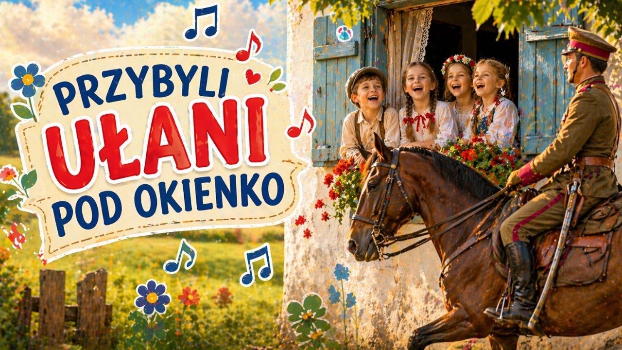 &ldquo;Przybyli ułani pod okienko&rdquo; 🤍❤️ Polska patriotyczna pieśń z TEKSTEM 🎶 Śpiewaj razem z nami!