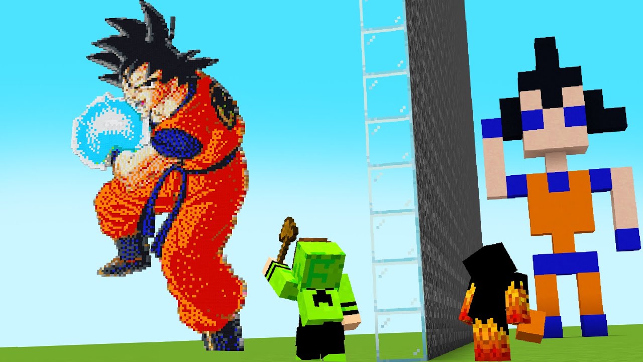 Trolei meu AMIGO com GOKU PRONTO na BATALHA DE CONSTRUÇÃO do MINECRAFT