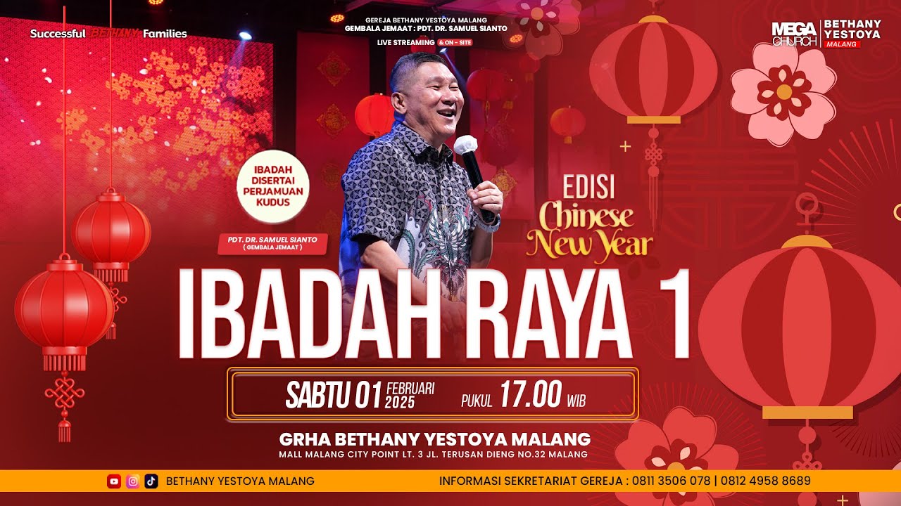 Ibadah Raya On-Site 1 (Tatap Muka) - Gereja Bethany Yestoya - 01 Feb 2025 - Pdt. Dr. Samuel Sianto