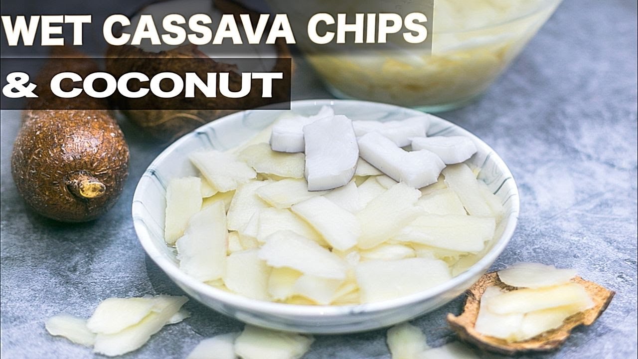 Wet Cassava Chips And Coconut || Yucca Chips || Bobozi || Abacha Mmiri