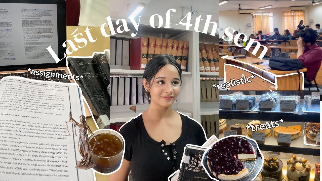Last day of 4th sem in LAWSCHOOL *real* at NLU I STUDY VLOG, productive