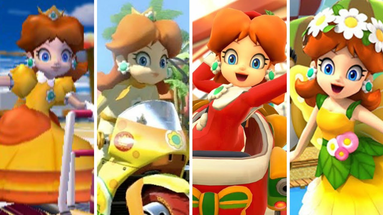Evolution Des Costumes de Princesse Daisy Dans Mario Kart (2003 - 2020)