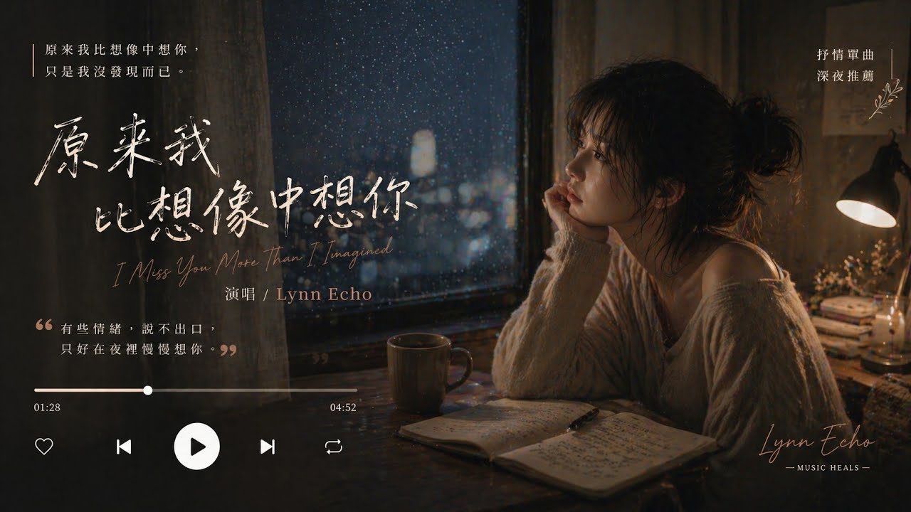 原來我比想像中想你｜Lynn Echo｜Official Lyric Video
