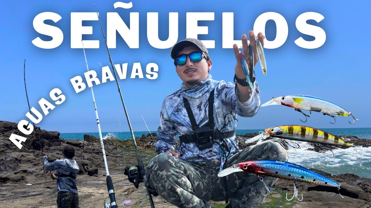 Prueba de SEÑUELOS en playa con mar movido 🌊| Pesca costera sin capturas...