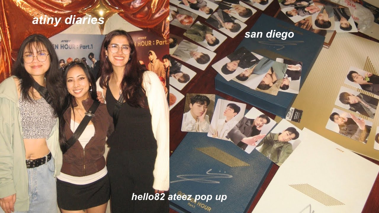 ATINY DIARIES 👜⭐️ ateez comeback, hello82 pop up san diego, golden hour: part 1 album unboxing
