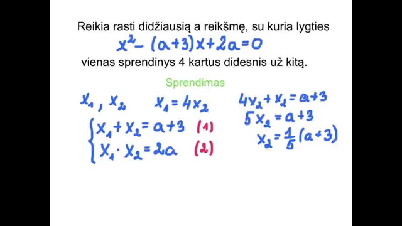 Kvadratinės lygtys. Lygtis su parametru.