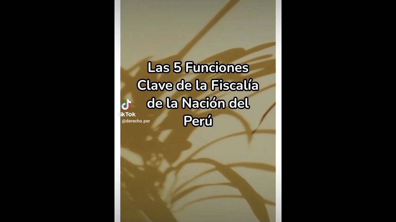 LA 5 FUNCIONES claves de la fiscalía de la nación del Perú