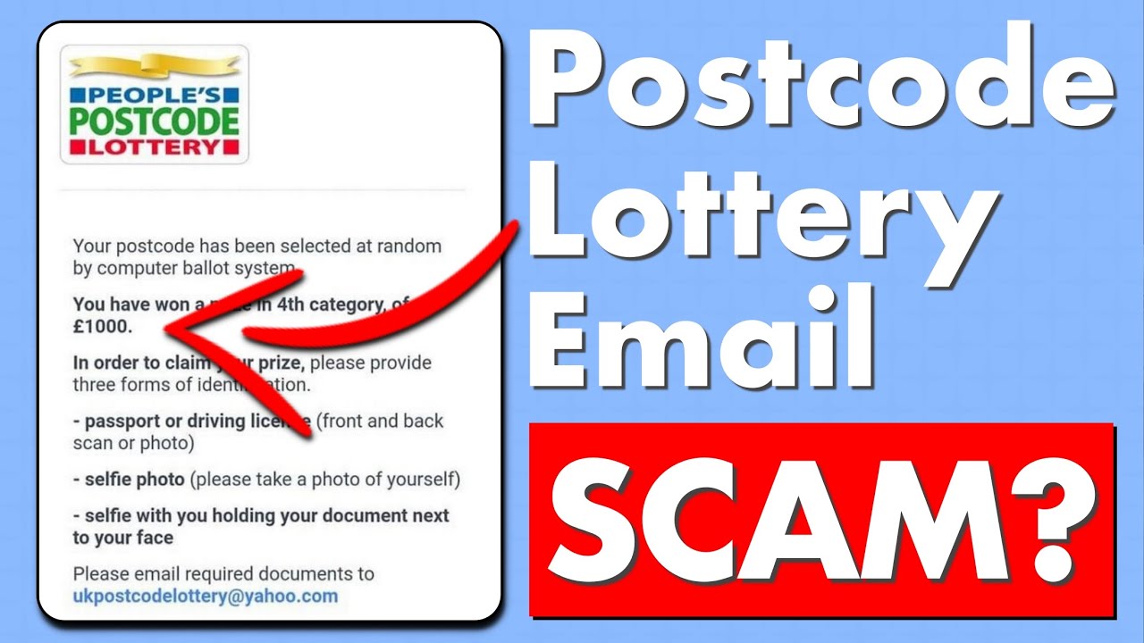 Postcode Lottery Email Scam Alert!