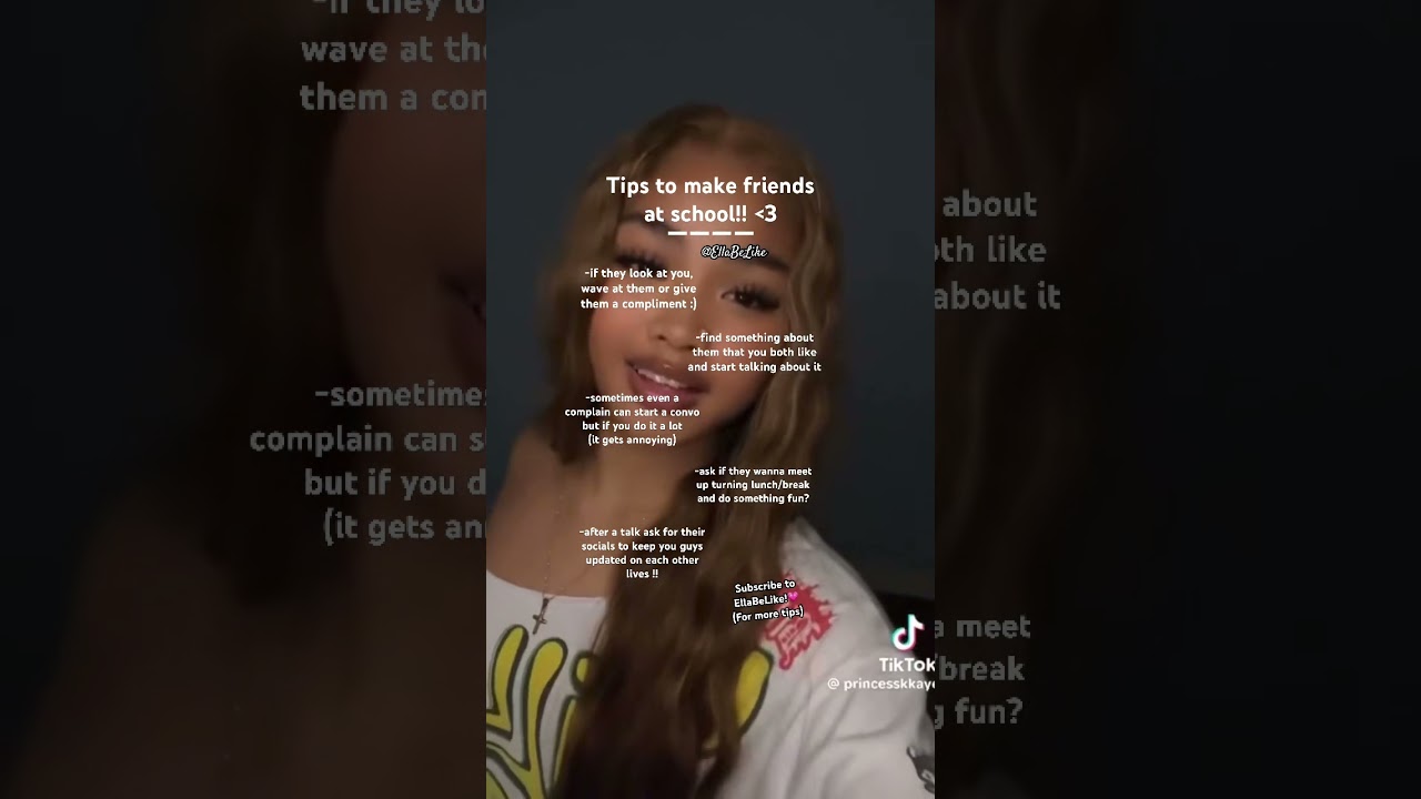 Tips to make friends at school!!💗 #tips #friends #fyp #subscribe #glowup #advice #blowup #school