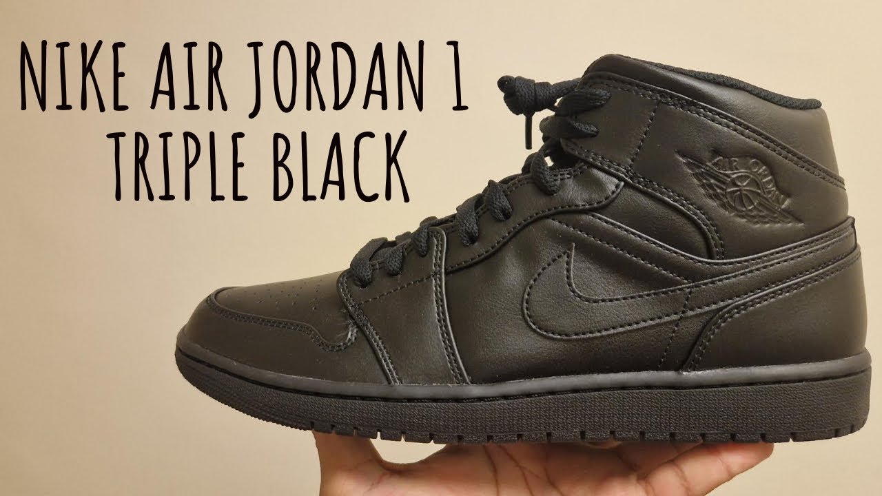 Nike Air Jordan 1 Mid Triple Black Unboxing and On Foot Review