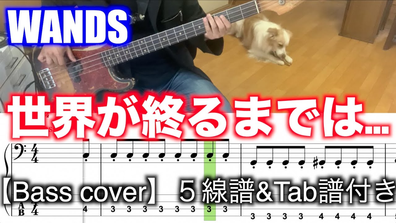 【SLAM DUNK】世界が終るまでは…/WANDS【Bass cover】５線譜&Tab譜付き