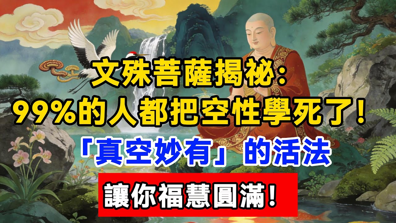 文殊菩薩揭祕：99%的人都把「空性」學「死」了！「真空妙有」的活法，讓你福慧圓滿！