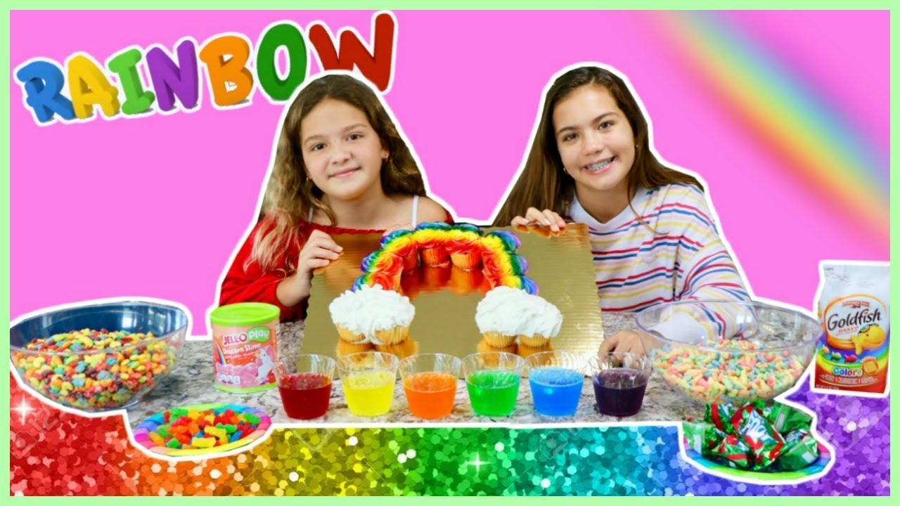 WE ONLY ATE RAINBOW FOOD FOR 24 HOURS | SISTER FOREVER