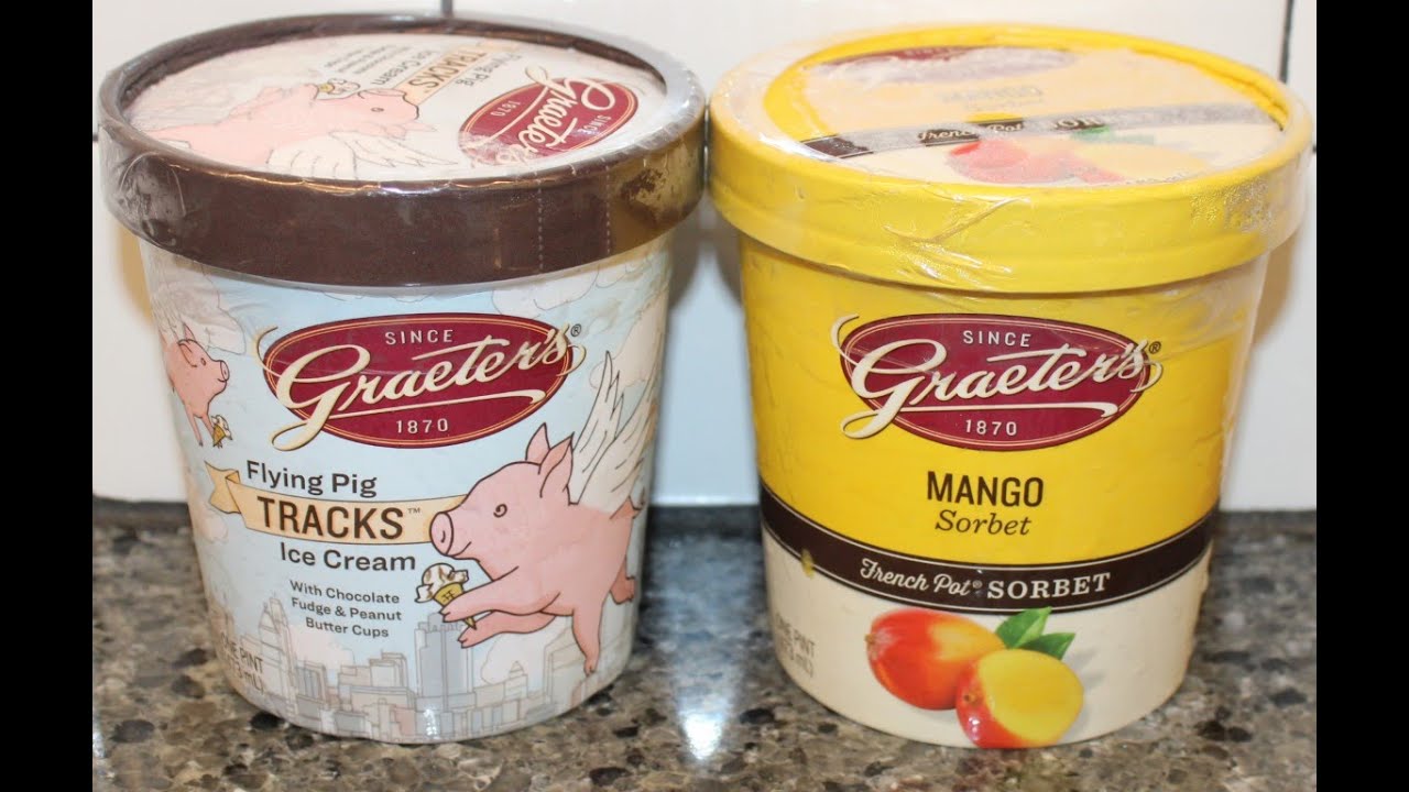 Graeter’s: Flying Pig Tracks Ice Cream & Mango Sorbet Review
