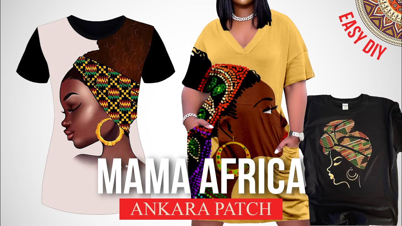 MAMA AFRICA Inspired ANKARA PATCH DESIGN on Dress EASY DIY