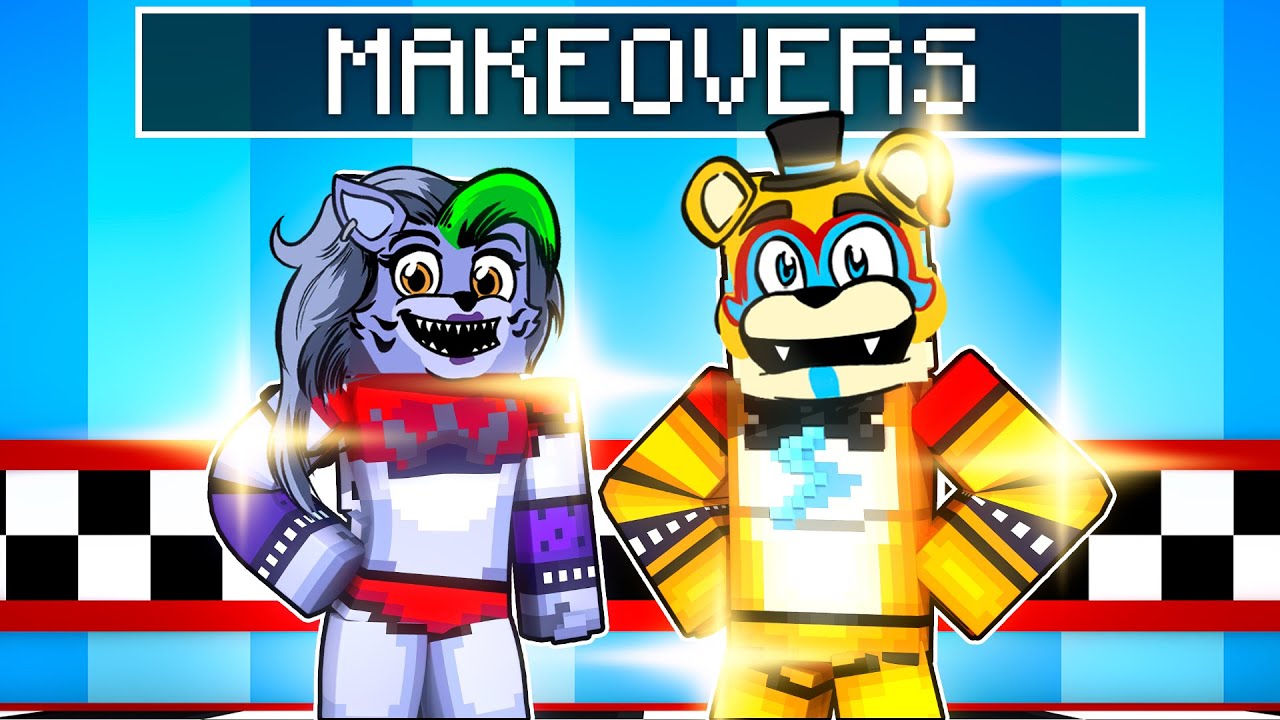 Roxanne Wolf and Glamrock Freddy MAKEOVER in Minecraft Security Breach