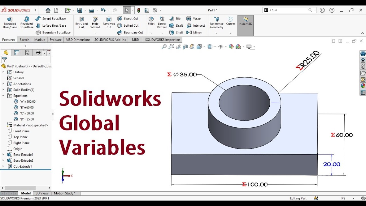 How to use global variables in SOLIDWORKS?