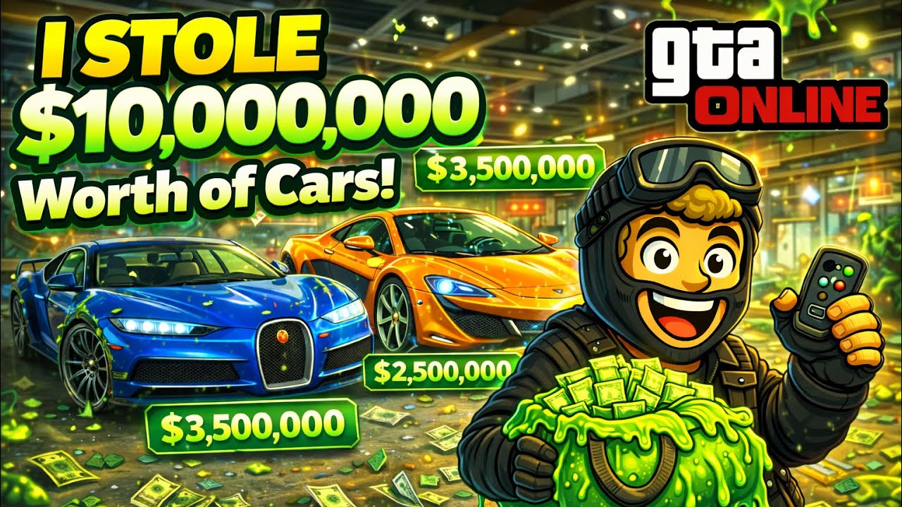 Stealing Every Car From a $10,000,000 Dealership (GTA)