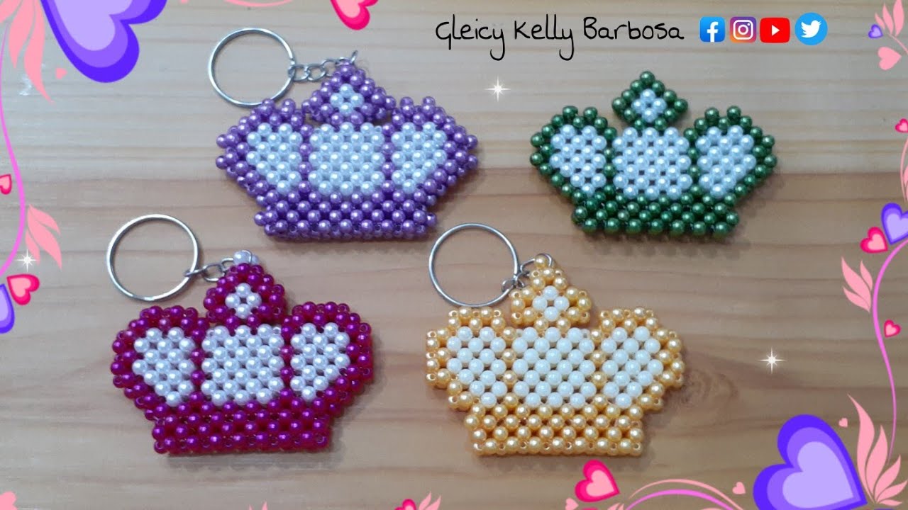 Coroa de pérolas Parte 1 - Chaveiro de pérolas - Gleicy Kelly Barbosa