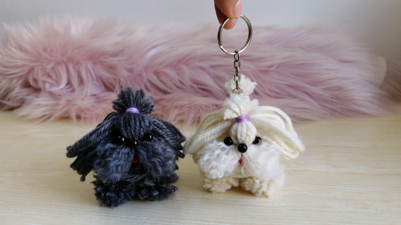 DIY Cute Dog Yarn Keychain | Easy DIY Woolen Dog