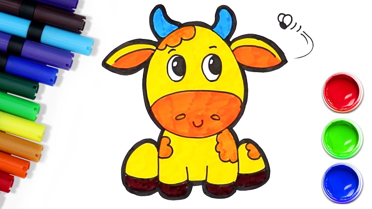 Disegno Facile E Veloce Per Bambini | disegna la mucca @artedichiki-Italian