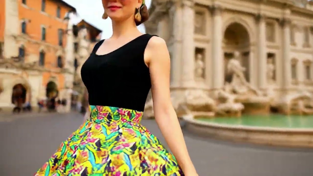Toucans Tiki Print 1950s Vintage Retro Circle Skirt Choice of Sizes 10-26