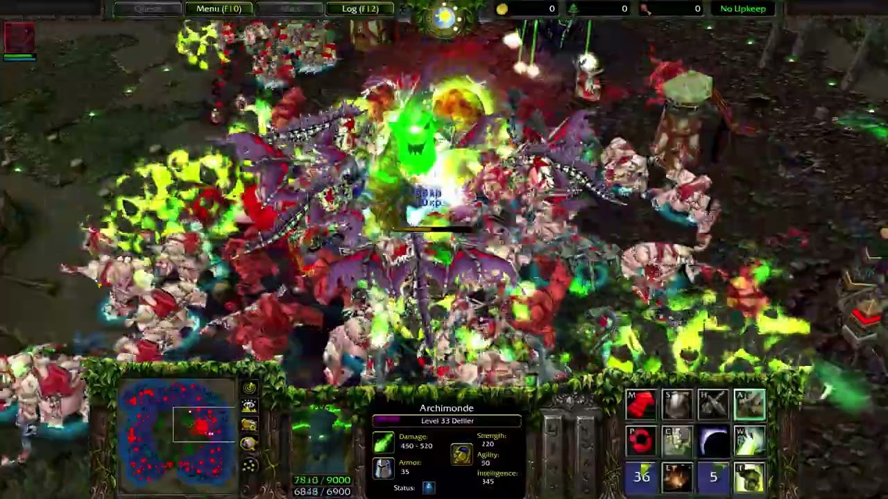 Warcraft III Lord Archimonde vs Endless Abominations (阿克蒙德 vs 无限憎恶)