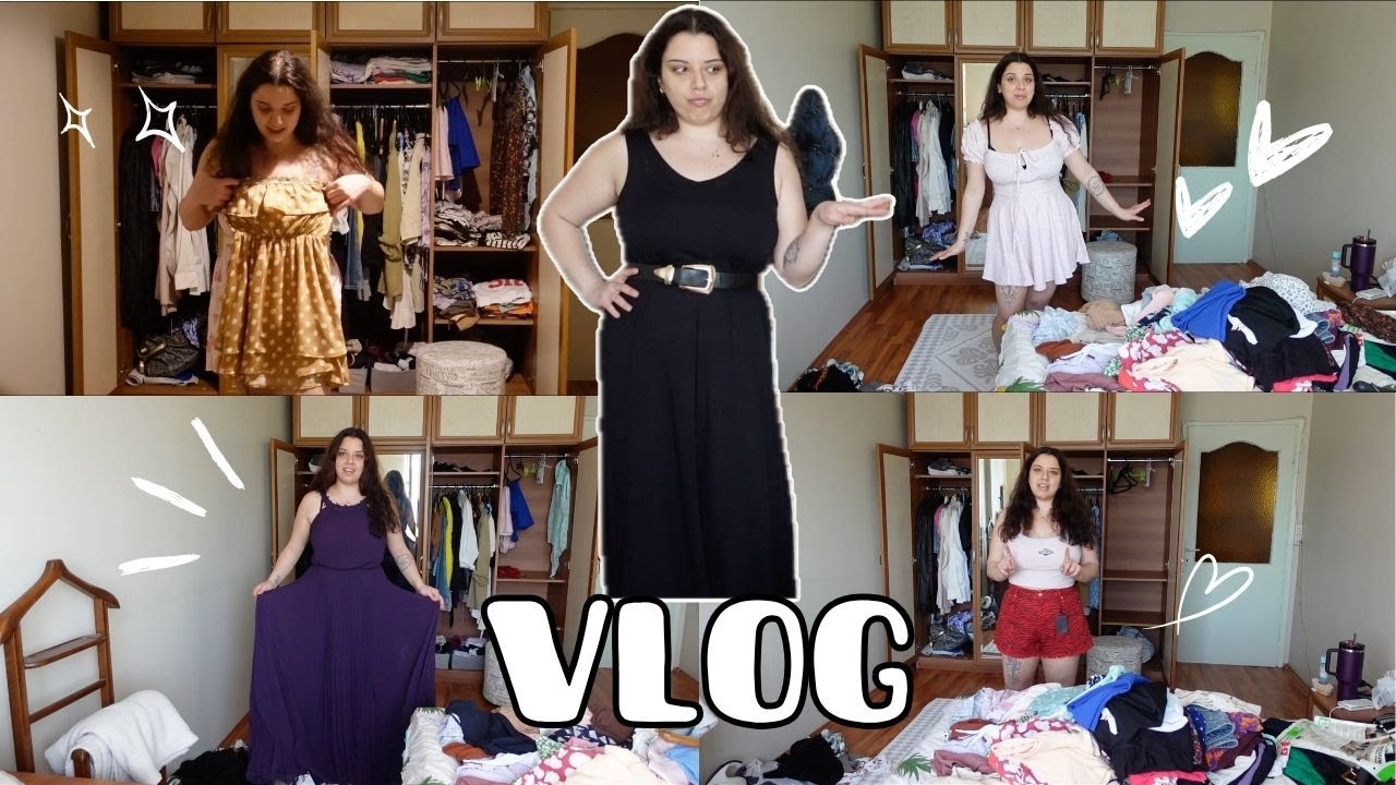 KİLO VERDİKTEN SONRA YAZLIK KIYAFETLERİMİ DENİYORUM SATILACAKLARI AYIRMACA #vlog #ezgikerkaya