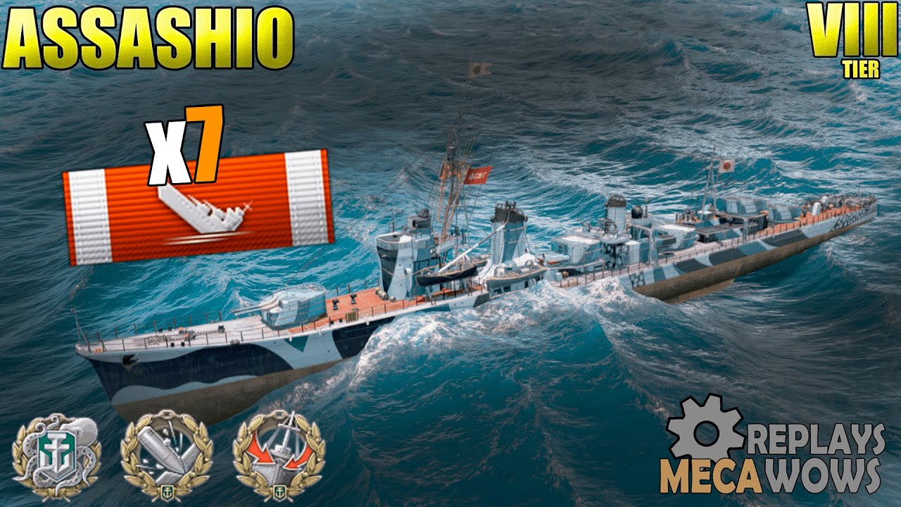 Asashio 7 Kills & 192k Damage | World of Warships Gameplay 4k