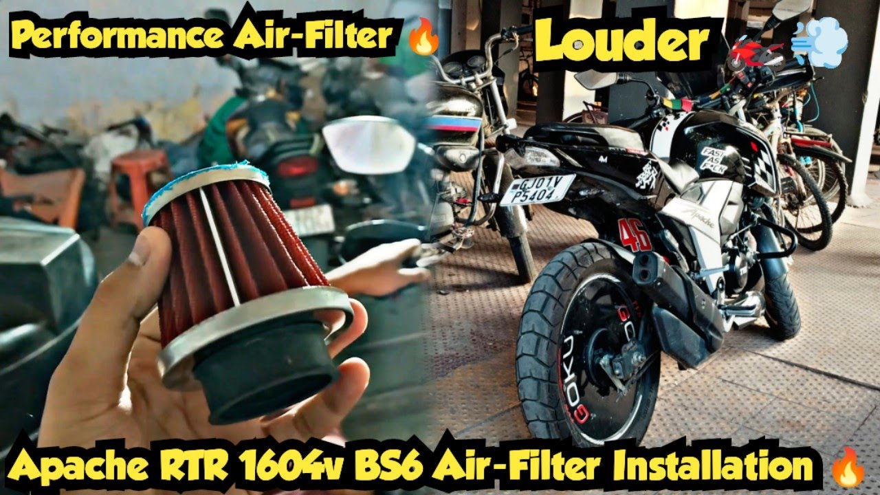 Apache RTR 1604v Mai Performance Air-Filter🔥||Air-Filter Se Pura Sound He Change Ho Gaya🏍️|| Loud🔊||