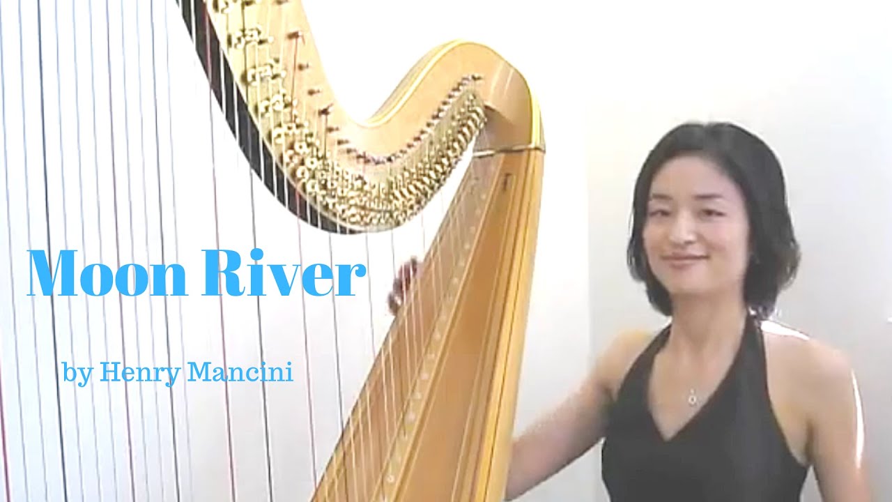 Harpist Tomoko Sato plays Moon River　ハープ #popularmusic