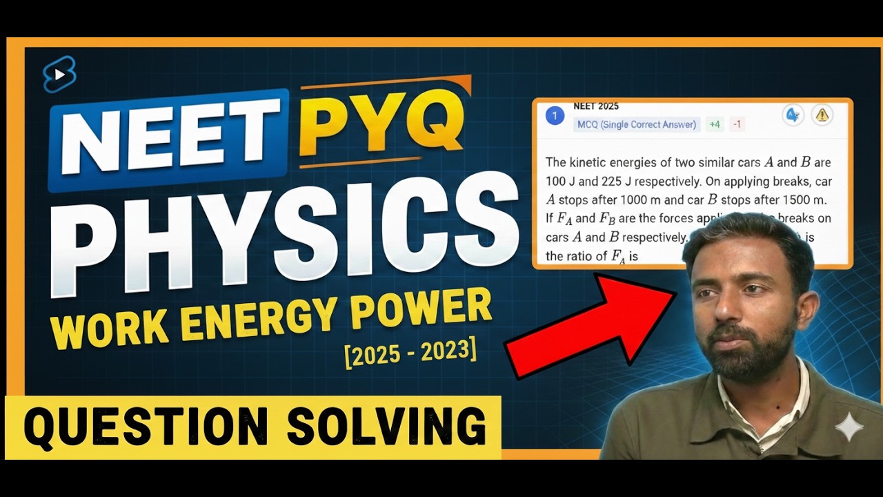 NEET 2025: Work, Energy & Power PYQs (2023-2025) | Physics Most Repeated Questions