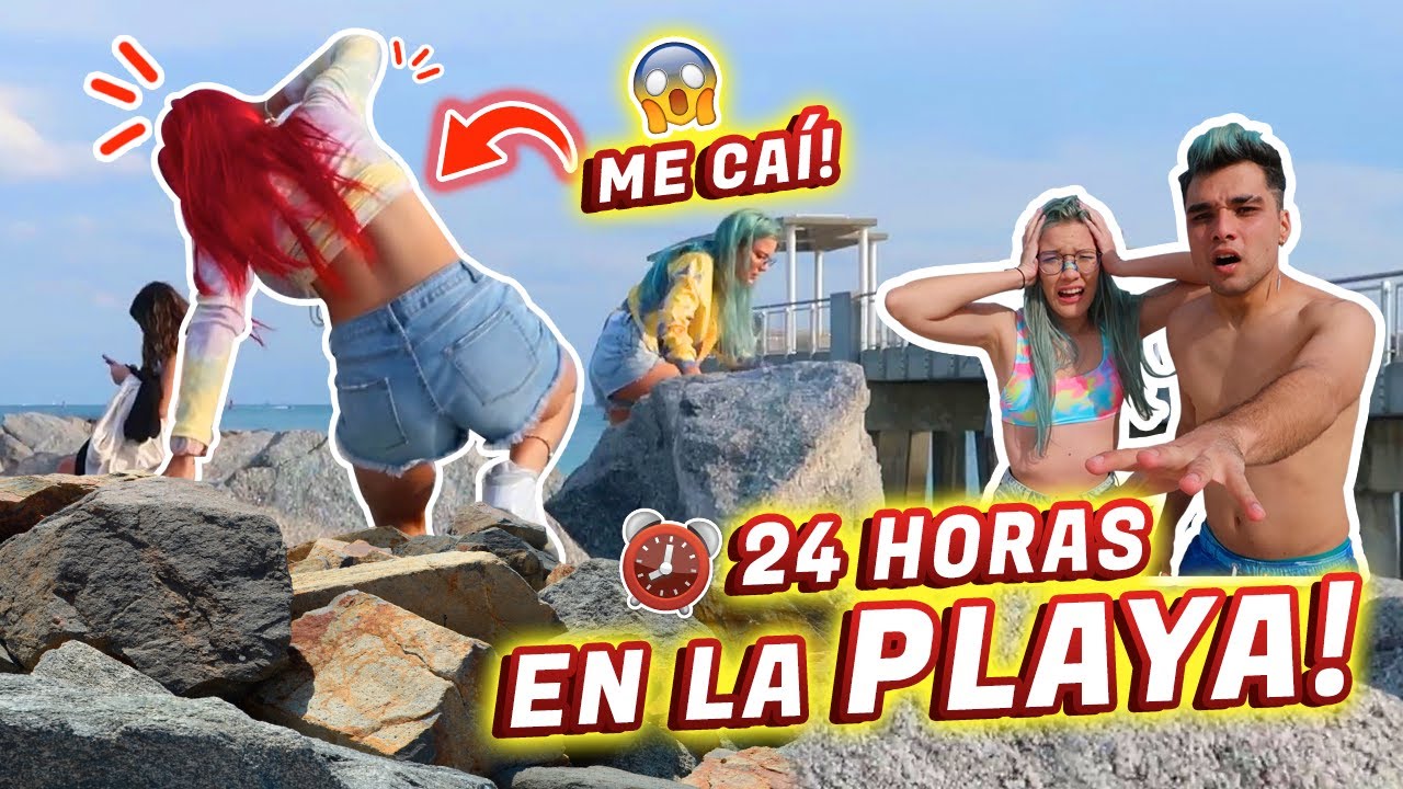 CAÍ DESDE LAS ALTURAS!!! 24 HORAS EN LA PLAYA PART 1 | Jenny Devil 😈