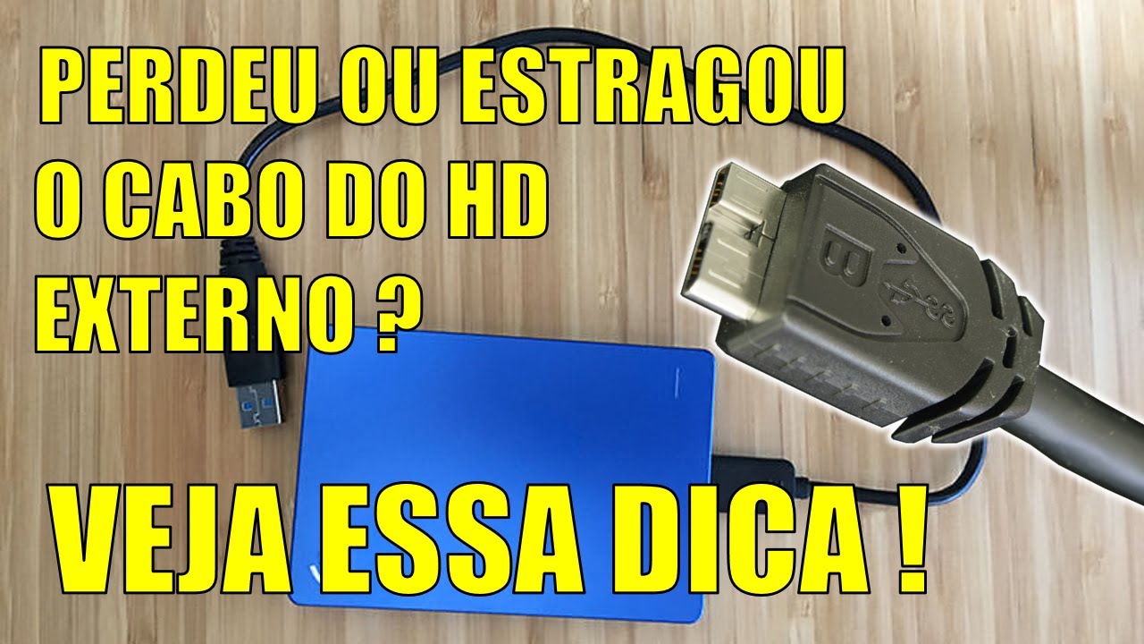Você perdeu ou quebrou o cabo original de HD externo USB 3.0 ? Então assista essa dica incrível !