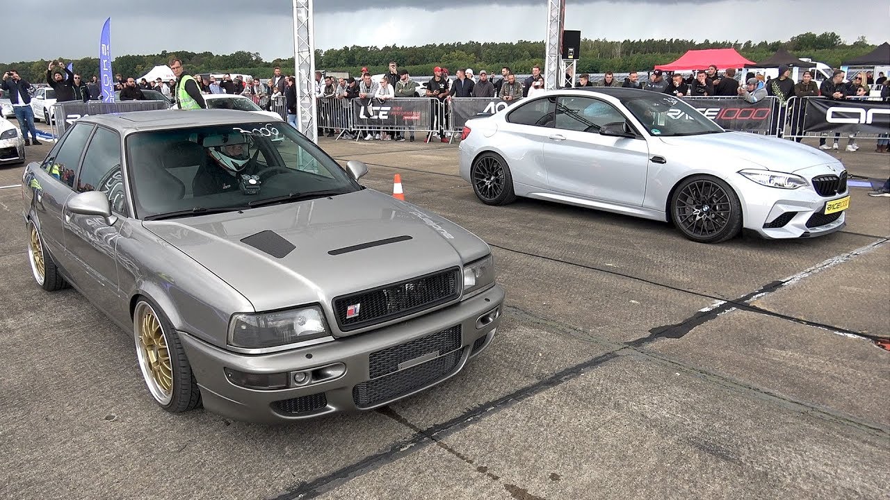 Audi 90 S2 Quattro (700HP) vs BMW M2 Competition (560HP) 1/2 Mile DRAG RACE