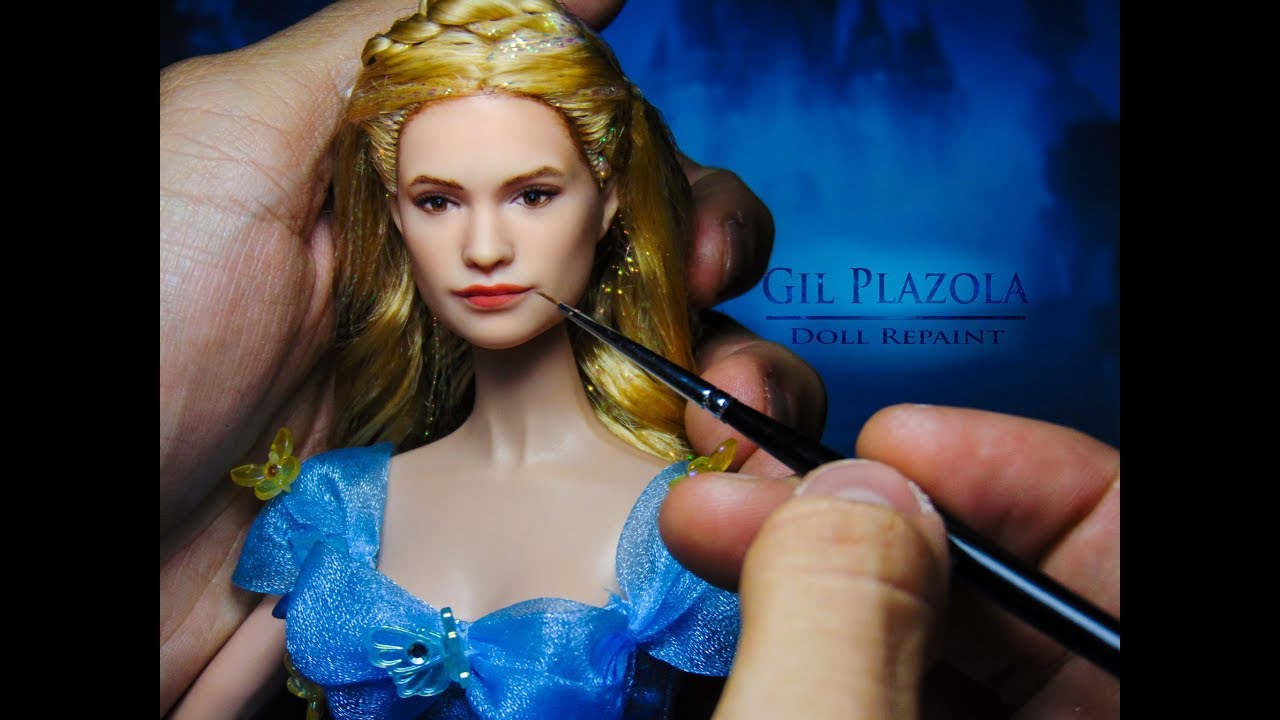 lily james repaint cinderella doll ( cinderella live action)