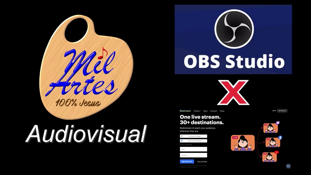 Como transmitir para o facebook e youtube ao mesmo tempo   pelo Obs Studio usando o Restream