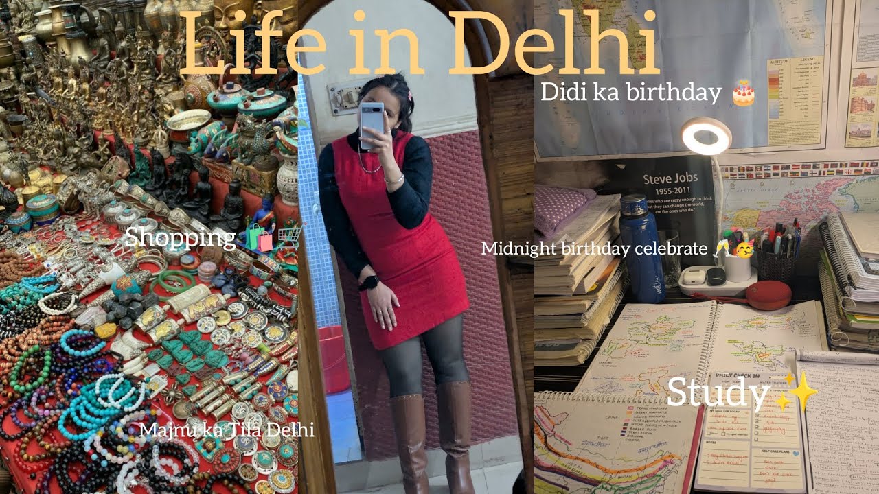 UPSC Prep + Didi's Birthday Celebration & MKT Food Tour! 🎂📚✨ll Cooking ll Dance ll Study ✨🛍️