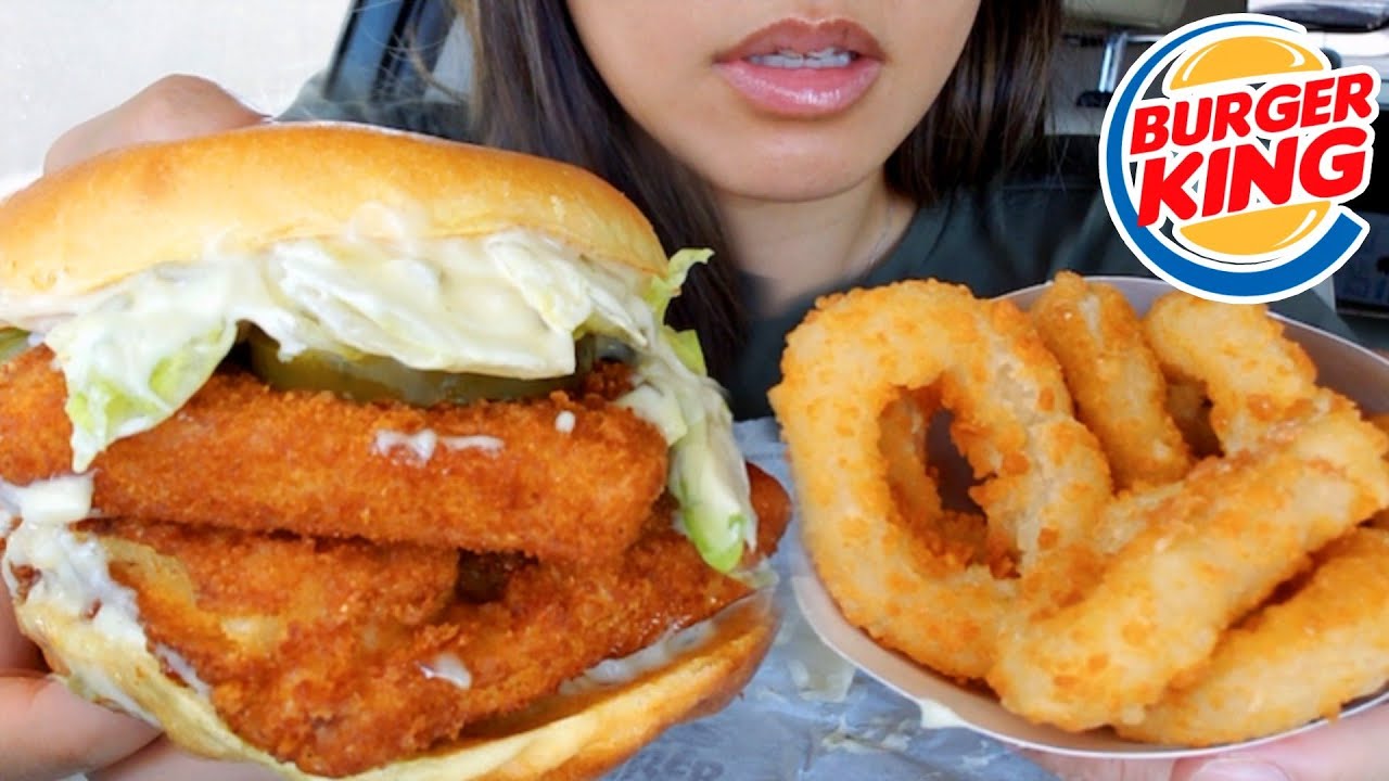 ASMR EATING BURGER KING DOUBLE BIG FISH SANDWICH RANCH CHEESE CAR MUKBANG Real Sound 먹방 TWILIGHT