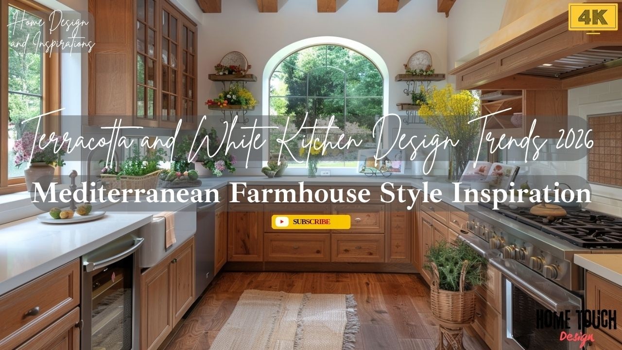 Terracotta and White Kitchen Design Trends 2026,  Mediterranean Farmhouse Style Inspiration