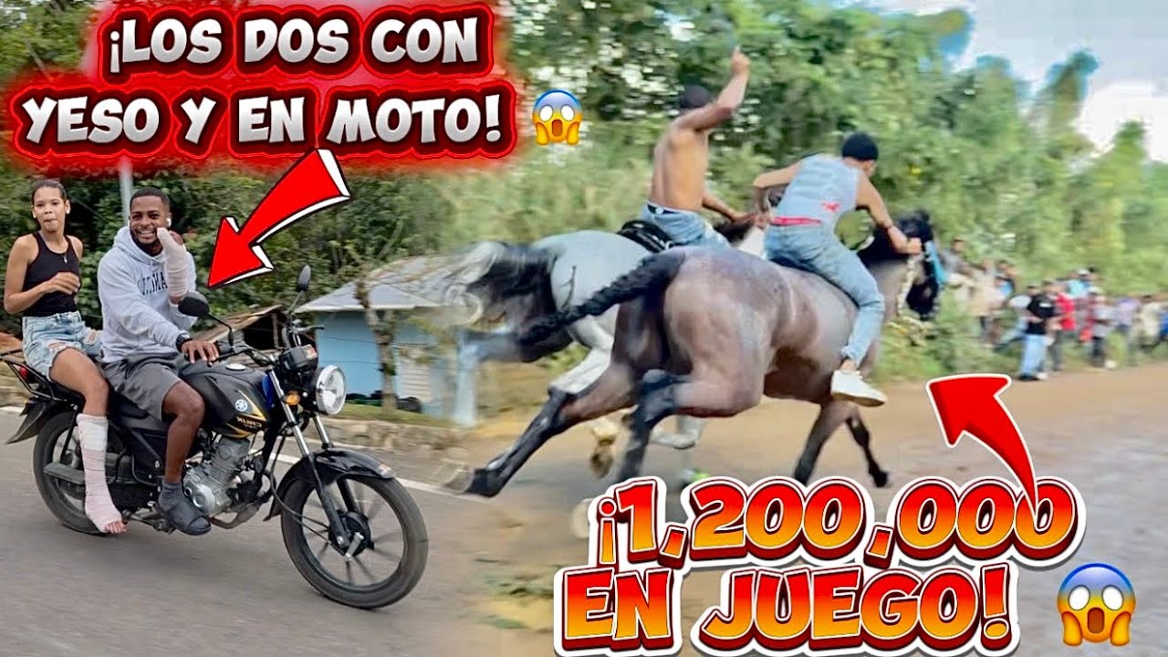 ¡1 millon EN UNA CARRERA DE CABALLOS! 😱 Terminó en problemas Chicapeca y Richy heridos en moto🙆🏽‍♂️