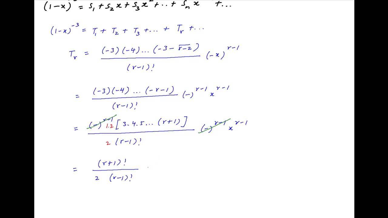 Prove that (1-x)^(-3) = s1 + s2*x + s3*x^2 + ... + sn*x*(n-1) + ...