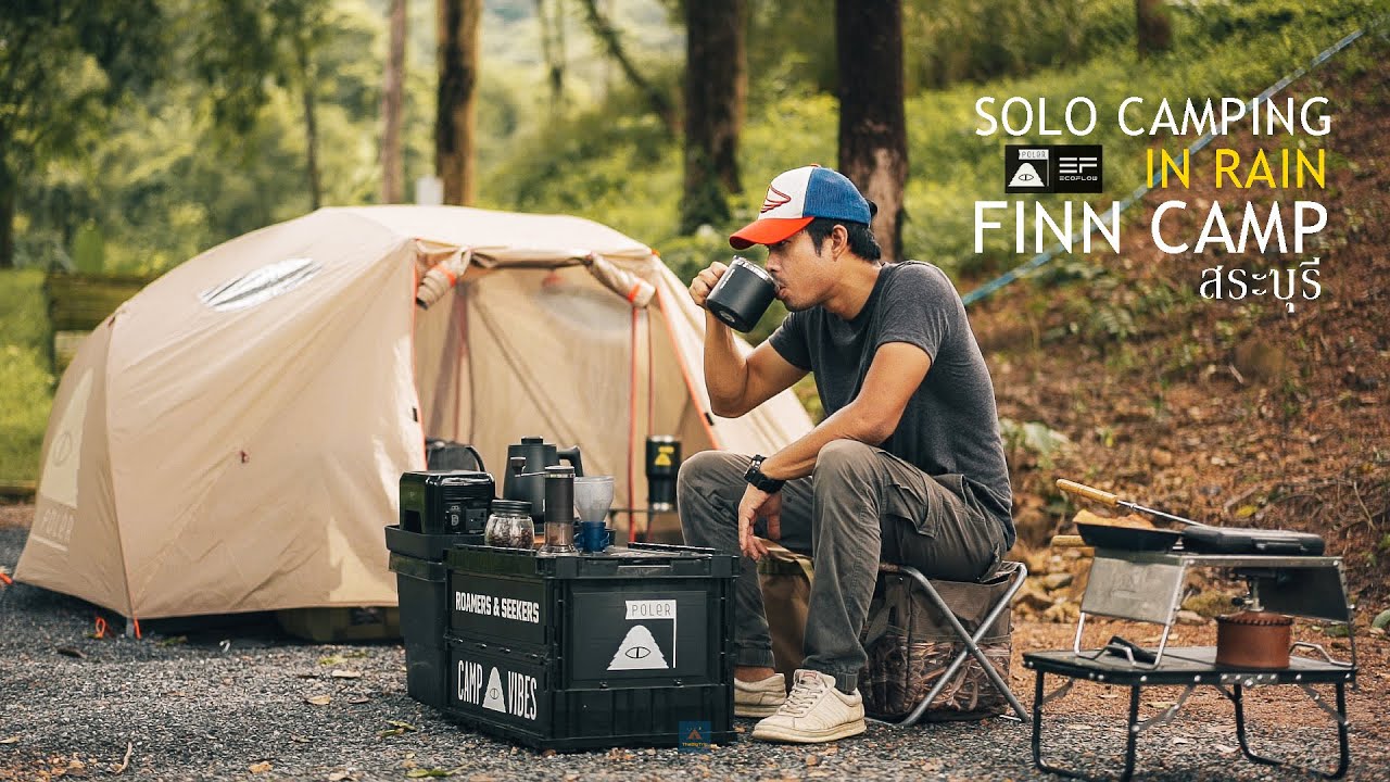 Solo Camping in Rain แคมป์ปิ้งคนเดียว เจอพายุฝน ชมวิวเขาและสายหมอก FINN CAMP สระบุรี POLER x Ecoflow